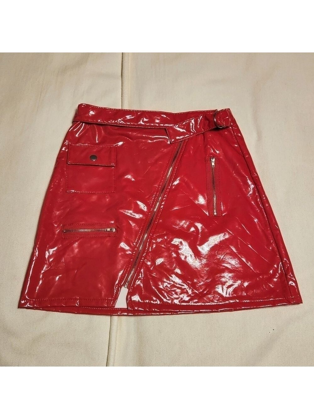 Honeybum Red Faux Leather Mini Skirt XS - Picture 7 of 10